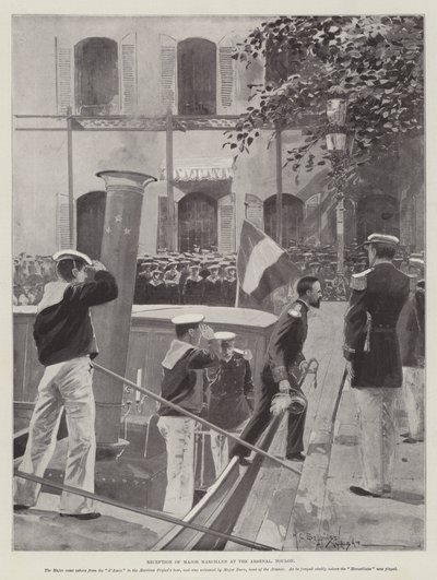 Recepción del Mayor Marchand en el Arsenal, Toulon de Henry Charles Seppings Wright